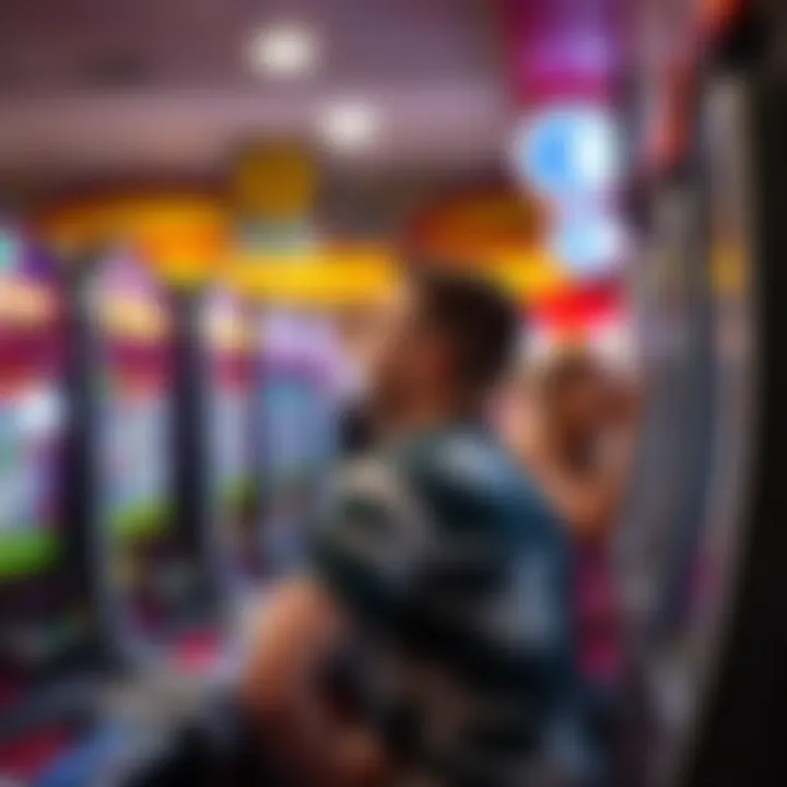Capturing Player Enthusiasm at Truck Stops Players engaged in the excitement of slot machines at a truck stop
