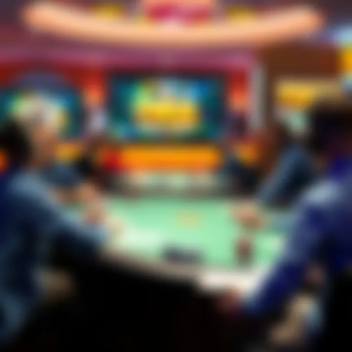 Engaging Virtual Poker Experience Virtual poker table with players engaged in an online tournament