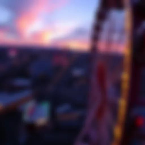 Aerial view of the High Roller at sunset