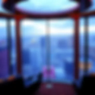 Panoramic Views from Inside the High Roller Cabin Inside view of a High Roller cabin with panoramic city views