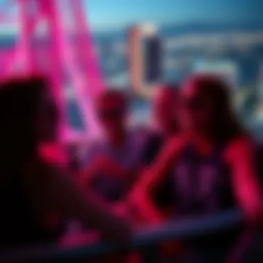 Friends Experiencing the High Roller Group of friends enjoying the High Roller ride