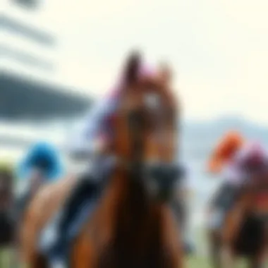 A close view of a jockey in action during a race