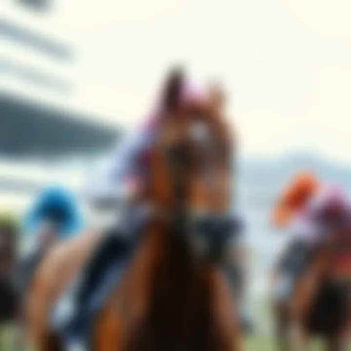 A close view of a jockey in action during a race