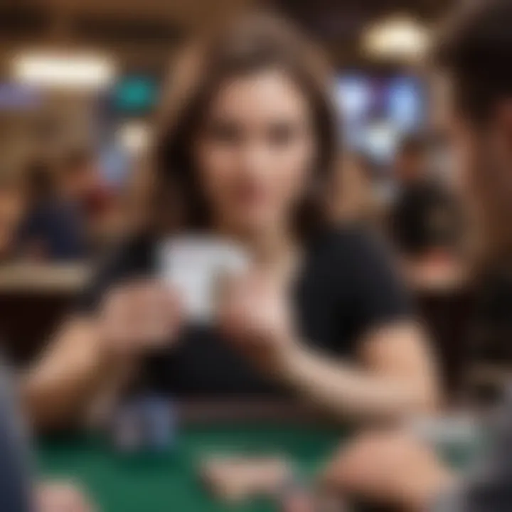 User engaging with a poker app on an iPhone