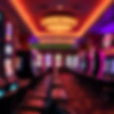 Interior gaming area featuring a variety of slot machines