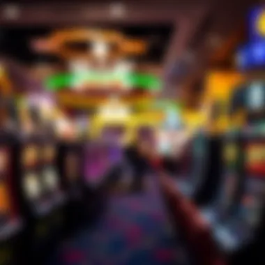 Bustling Casino Floor Experience A bustling casino floor filled with slot machines and gaming tables