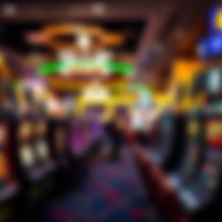 Bustling Casino Floor Experience A bustling casino floor filled with slot machines and gaming tables