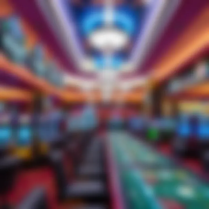 Vibrant Gaming Areas Inside the Casino Interior of the casino featuring vibrant gaming areas and luxurious decor