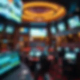 Spectacular view of the Mohegan Sun Casino sports book area