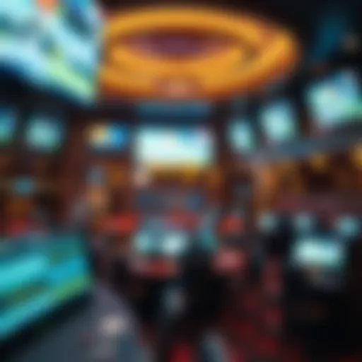 Spectacular view of the Mohegan Sun Casino sports book area