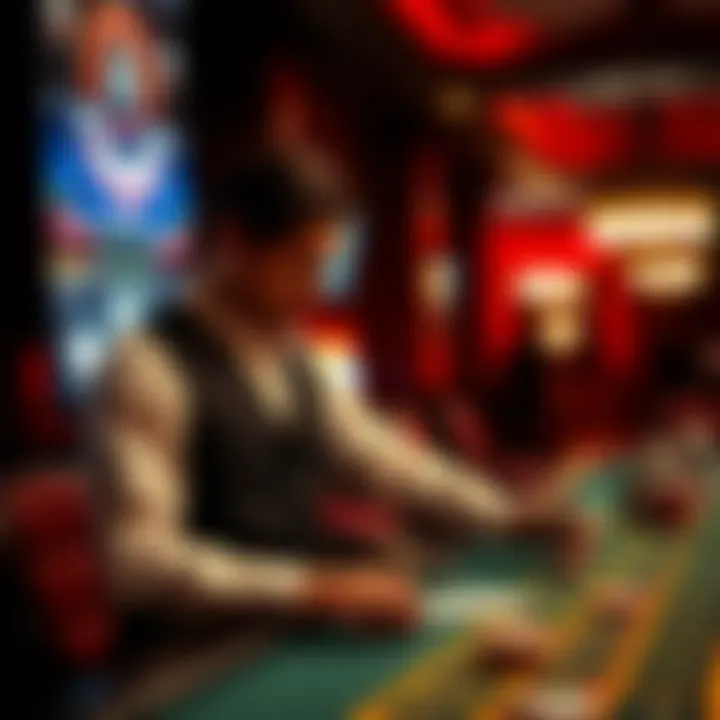 A dealer managing a gaming table