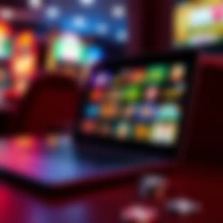 An array of popular online casino games displayed on a laptop screen