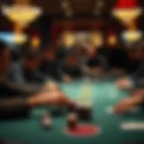 A high-stakes poker table with focused players