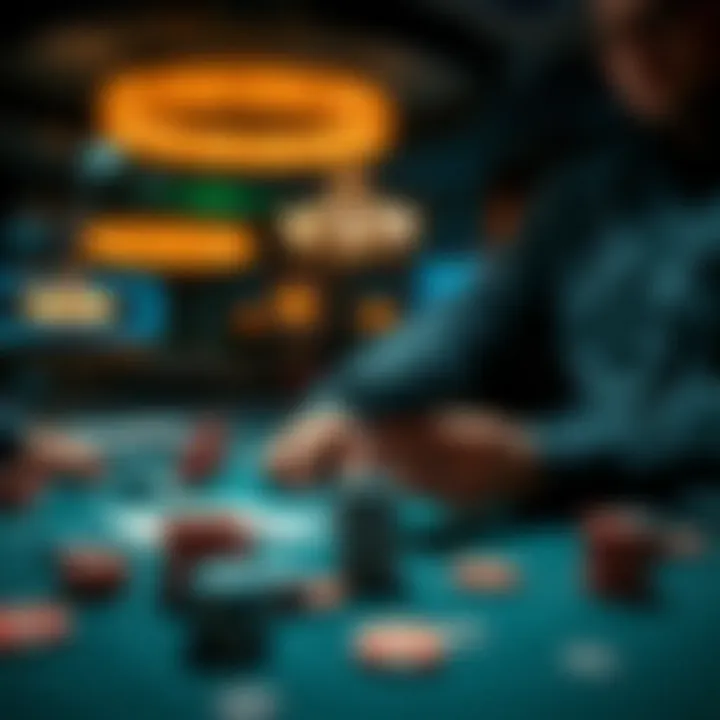 Conceptual illustration of technology integrating with traditional gambling