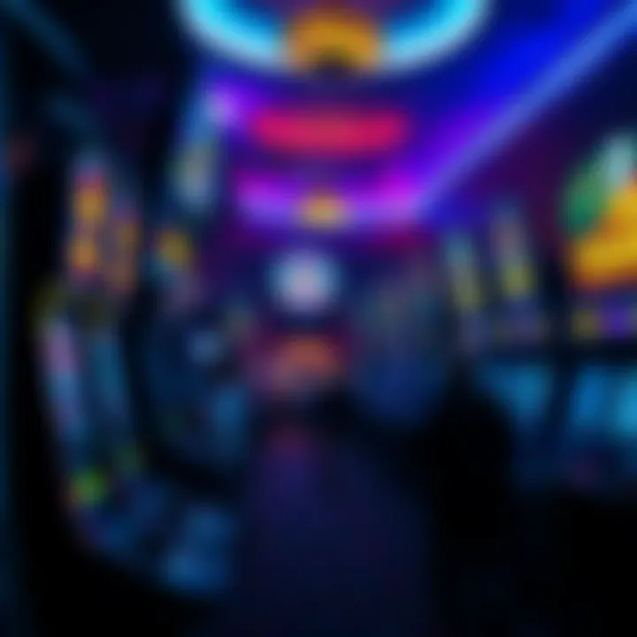 An overview of the lively atmosphere in a contemporary casino arcade