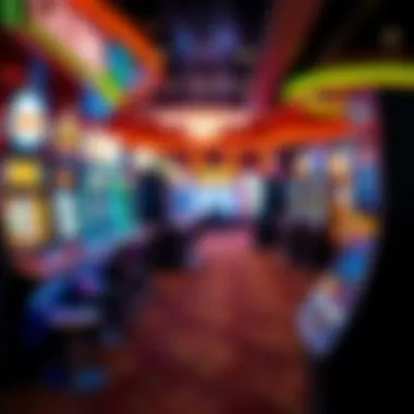 A vibrant casino arcade filled with various gaming machines