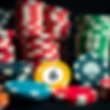 Diverse Colors and Designs of Clay Poker Chips Variety of clay poker chips in different colors and designs