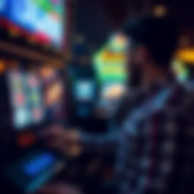 Player engaging with a modern slot machine showcasing immersive experience