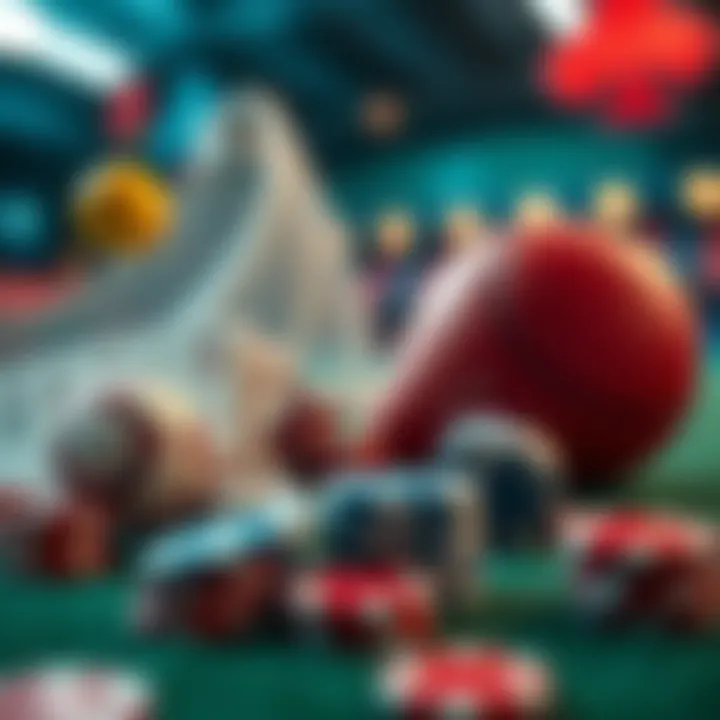 Visual representation of intertwined sports and casino elements