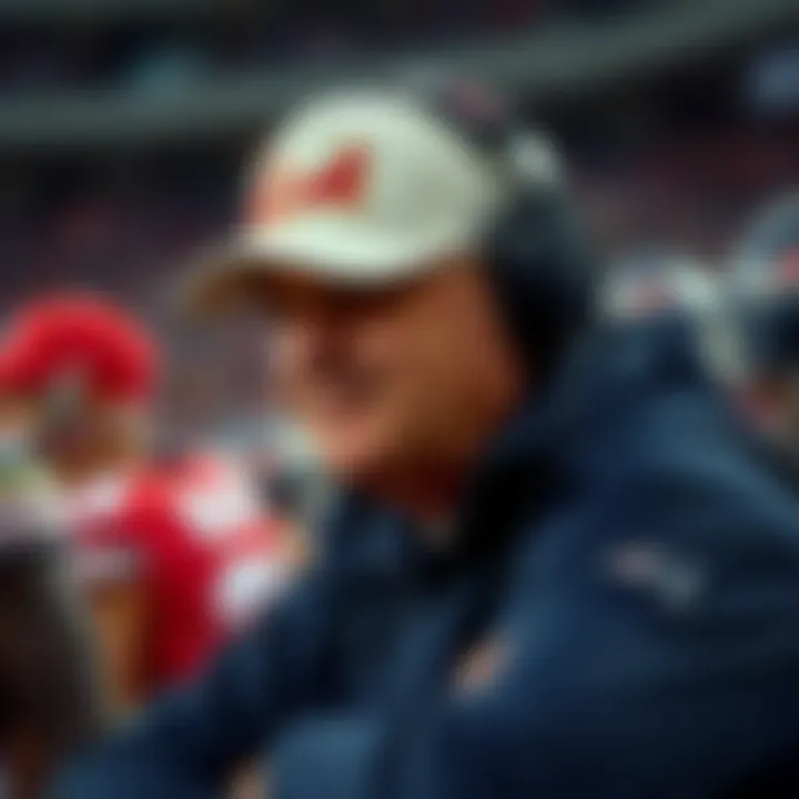 A legendary coach strategizing on the sideline during a pivotal moment.