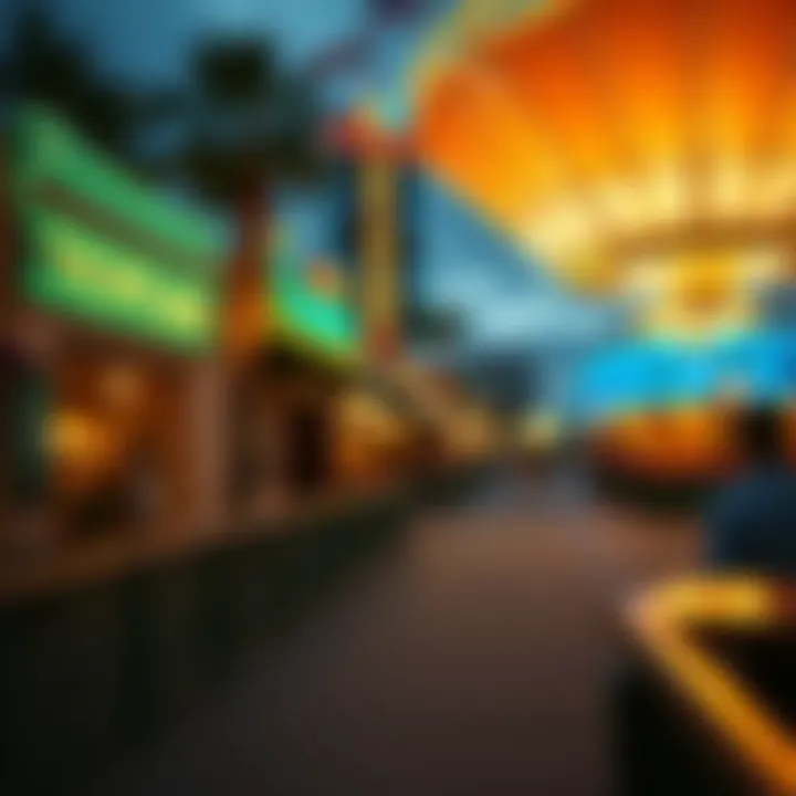 The Energetic Boardwalk Experience at Tropicana The lively Boardwalk surrounding the Tropicana with shops and entertainment