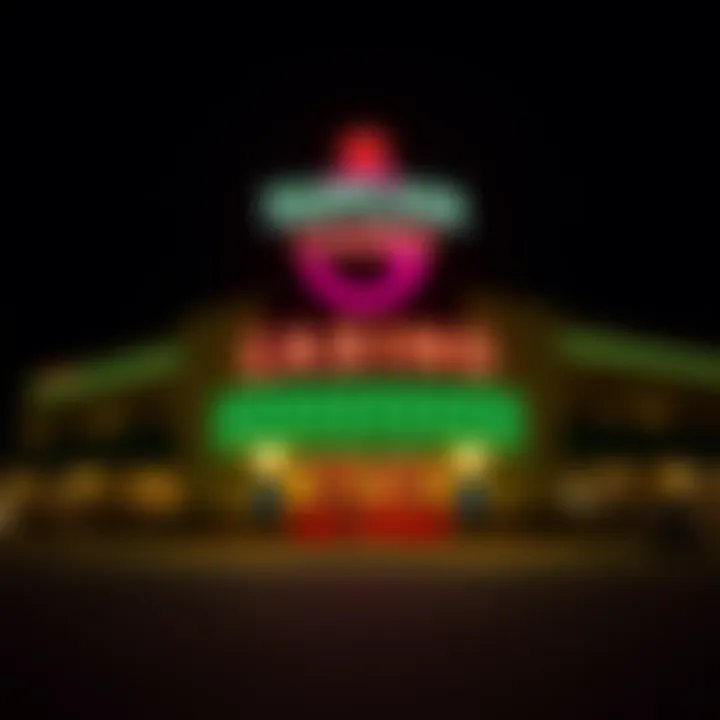 Exterior shot of Tropicana Casino with bright lights and signage