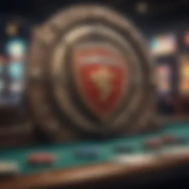 Safe Online Gambling Environment Visual representation of secure online gambling environment with shields