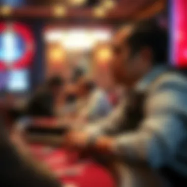 A thoughtful individual observing gameplay at a high-stakes table