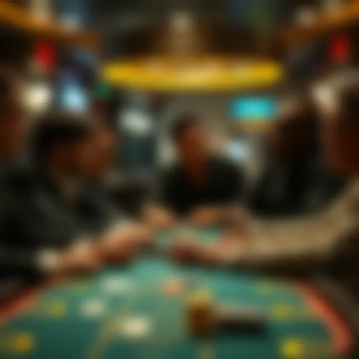 A group engaged in conversation about gambling strategies