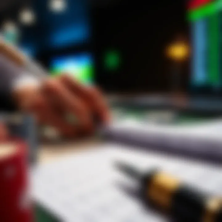 A close-up of betting slips and odds