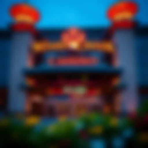 Exterior view of Wind Creek Casino showcasing its modern architecture and vibrant entrance.