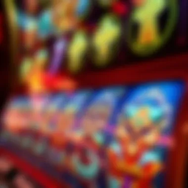 A close-up view of unique symbols and paylines in a Winstar Casino slot game, highlighting intricate designs.